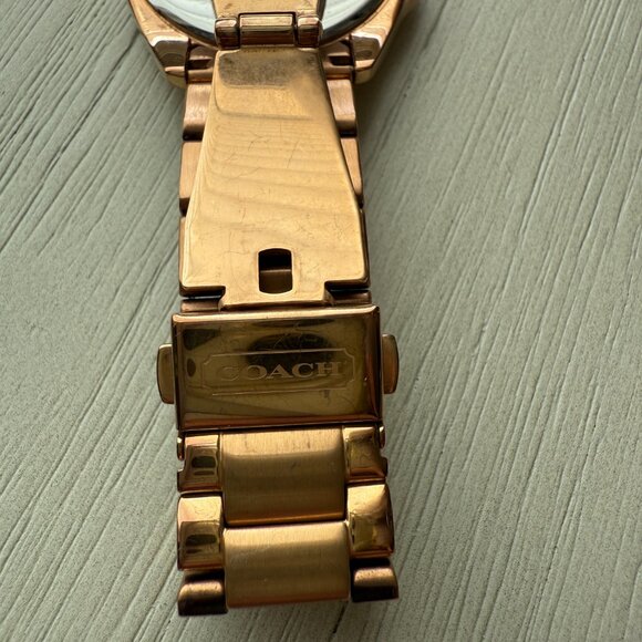 Coach Tristen Rose Gold Plated Stainless Steel Crystal Mother of Pearl Watch - Picture 6 of 14